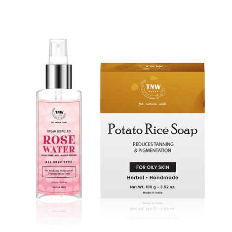 Buy TNW The Natural Wash Steam Distilled Rose Water (200 ml) & Potato Rice Soap (100 gm) | Combo of 2 - Purplle