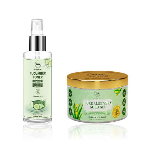 Buy TNW The Natural Wash Pure Aloe Vera Gold Gel & Cucumber Toner | Combo of 2 - Purplle