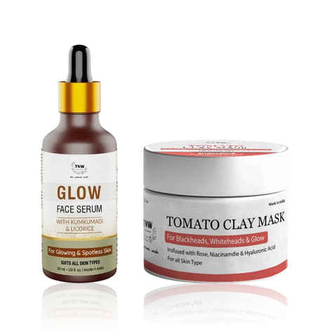 Buy TNW The Natural Wash Tomato Clay Mask 50 gm & Kumkumadi & Licorice Glow Face Serum 30 ml | Combo of 2 - Purplle