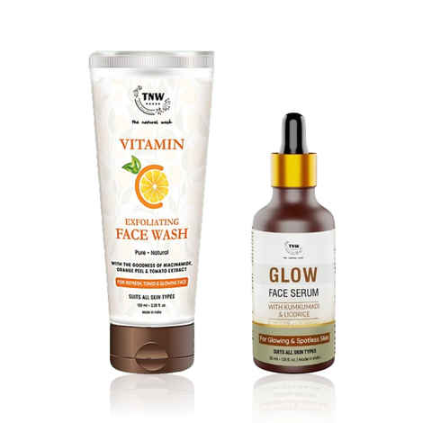 Buy TNW The Natural Wash Vitamin C Exfoliating Face Wash 100 ml & Kumkumadi & Licorice Glow Face Serum 30 ml | Combo of 2 - Purplle