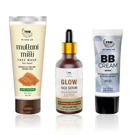 Buy TNW The Natural Wash BB Cream 30 gm + Multani Mitti Face Wash 100 ml + Kumkumadi & Licorice Glow Face Serum 30 ml | Combo of 3 - Purplle