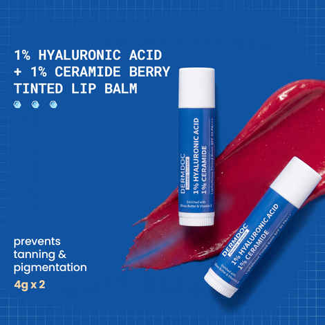 Buy DERMDOC Daily Tint Duo (Pack of 2) | Combo Saver Pack | Tinted Lip Balm SPF 50 with High Tint Coverage (4 gm) - Purplle