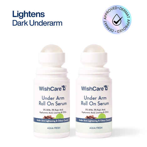 Buy WishCare Aqua Fresh Under Arm Roll On Serum Duo|5% AHA & 3% Kojic Acid|Treats Pigmentation & Odour Pack of 2 - Purplle