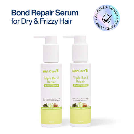 Buy WishCare Triple Bond Repair Booster Hair Serum Duo|Repairs Damaged Dry & Frizzy Hair|Increases Shine Pack of 2 - Purplle