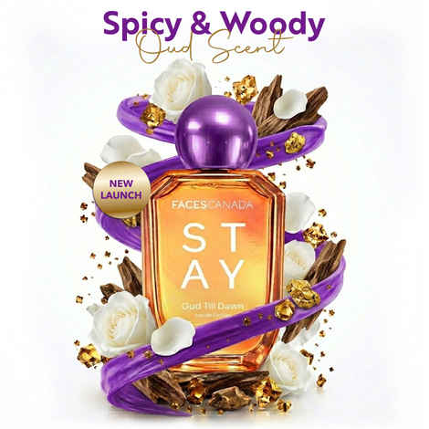 Buy FACES CANADA STAY Oud Till Dawn Eau de Parfum for Women, 50 ml | Long-Lasting Perfume with Oud, Rose & Amber | Bold Woody Scent | Gifts for Women | Premium Fragrance - Purplle
