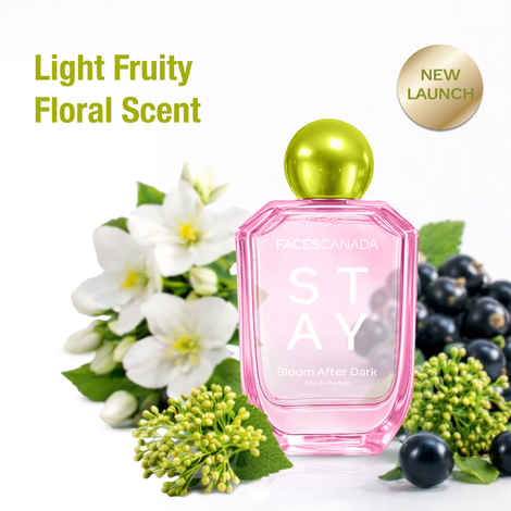Buy FACES CANADA STAY Bloom After Dark Eau de Parfum for Women, 50 ml | Long-Lasting Fruity Floral Perfume with Blackcurrant & Jasmine | Elegant Night Scent | Gifts for Women | Premium Fragrance - Purplle