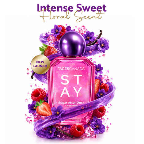 Buy FACES CANADA STAY Sugar After Dusk Eau de Parfum for Women, 50 ml | Long-Lasting Sweet Berry Floral Perfume with Raspberry, Strawberry, Violet & Praline | Gifts for Women | Premium Fragrance - Purplle