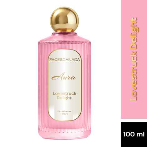 Buy FACES CANADA Aura Lovestruck Delight Eau De Parfum For Women, 100 ml | Fruity Floral Long Lasting Perfume Upto 8 Hrs | Apple, Pear, Rose & Raspberry Notes | 20% Fragrance Oil | Gifts for Women | Premium Fragrance - Purplle