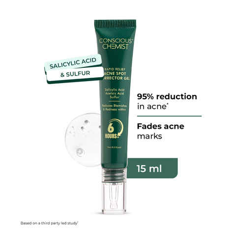 Buy Conscious Chemist Rapid Relief Acne Spot Corrector Gel | 15 gm | Triple-Action Treatment with 2% Salicylic Acid & Azelaic Acid | Clears Pimples, Reduces Redness & Fades Dark Spots | For Men & Women - Purplle