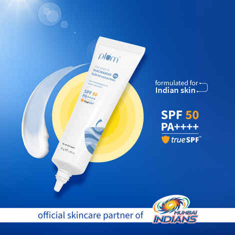 Buy Plum 2% Niacinamide Sunscreen & Rice Water SPF 50 PA++++ Sunscreen | In-vivo & in-vitro tested | non-comedogenic | 4-hr water resistant | 30 gm - Purplle