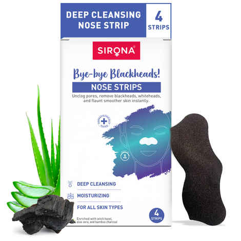 Buy Sirona Bamboo Charcoal Nose Strips for Women | Removes Blackheads and Whiteheads | 4 Strips - Purplle