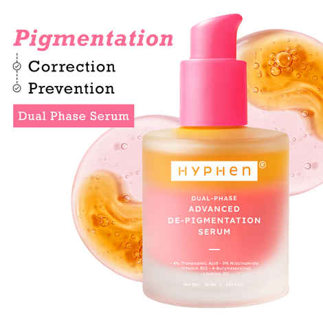 Buy Hyphen Biphasic Advanced De-Pigmentation Serum | Corrects & Prevents Pigmentation, Dark spots | In-vivo tested | 4% Txa Acid & 5% Niacinamide - 30 ml - Purplle