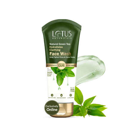 Buy Lotus Botanicals Natural Green Tea HydraDetox Clarifying Face Wash with Niacinamide | Boosts Glow & Brightens Skin | Fights Acne and Pimples | Tightens Pores & Clears Toxins | Preservative Free | For All Skin Types | 100 gm - 100 gm - Purplle