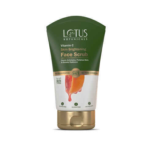 Buy Lotus Botanicals Skin Brightening Face Scrub | Vitamin C | Sulphate, Silicon & Chemical Free | All Skin Types | 100 gm - Purplle