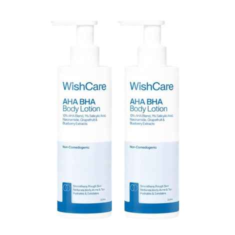 Buy WishCare De Tan & Brightening Body Lotion Duo | 10% AHA + 1% Salicylic Acid for Strawberry Legs & Multi-Vitamin Body Lotion with 5% Vitamin C, 5% Niacinamide & B5 for Pigmentation - Combo of 2 - Purplle