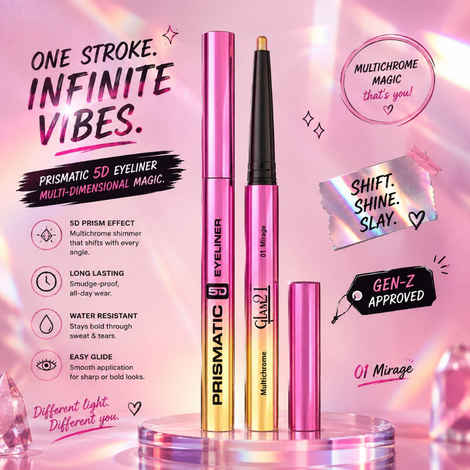 Buy Glam 21 Prismatic 5D Eyeliner| Waterproof |Smudge proof | Long lasting eyeliner with easy application | Creamy Formula | Multichrome Effect Bold Color Payoff | 01-Mirage, 0.4 ml - Purplle