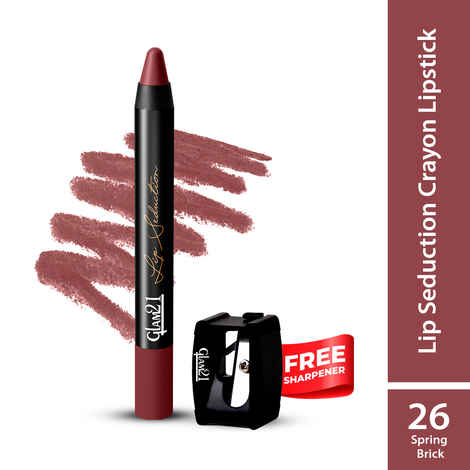 Buy Glam 21 Lip Seduction Non- Transfer Crayon Lipstick| Lightweight & Longlasting|Creamy Matte Formula - 3.6gm| Spring Brick| 26 - Purplle