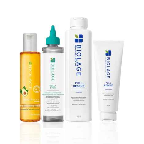 Buy Biolage Full Rescue & Scalp Sync Comprehensive Care | Anti-Dandruff Concentrate (200 ml) + Shampoo (200 ml) + Conditioner (100 ml) + 6-in-1 Hair Serum (100 ml) - Combo of 4 - Purplle