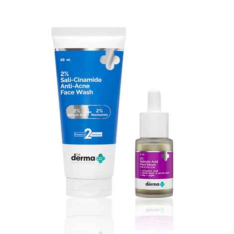 Buy The Derma Co. Anti-Acne Cleanse & Treat Combo (Sali-Cinamide Face Wash – 80 ml + 2% Salicylic Acid Face Serum – 8 ml) Combo of 2 - Purplle