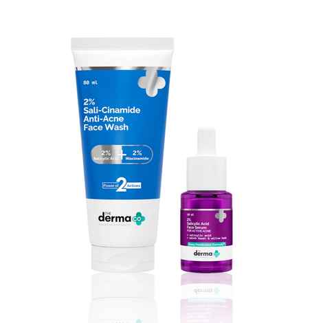 Buy The Derma Co. Anti-Acne Cleanse & Treat Combo (Sali-Cinamide Anti-Acne Face Wash – 80 ml + 2% Salicylic Acid Face Serum – 10 ml) Combo of 2 - Purplle