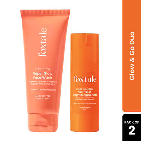 Buy Foxtale Glow & Go Duo | Brightening Face Wash + Vitamin C Serum 130 ml - Purplle
