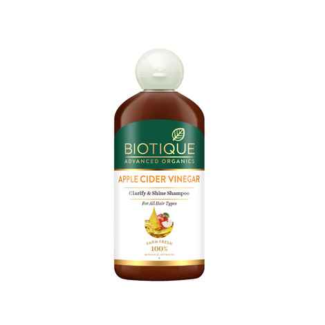 Buy Biotique Advanced Organics Apple Cider Vinegar Clarify & Shine Shampoo (300 ml) - Purplle