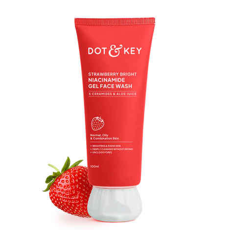 Buy Dot & Key Strawberry Bright Niacinamide Gel Face Wash - 100 ml - Purplle
