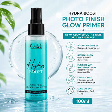 Buy Glam 21 Hydra Boost Photo Finish Glow Primer Water Oil Control | Lightweight Texture | Oil Control |With Hyaluronic acid | 100 ml - Purplle