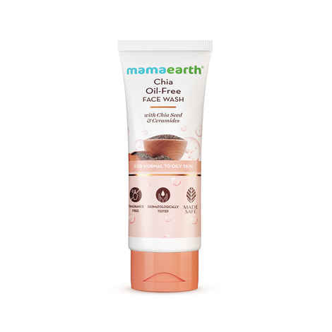 Buy Mamaearth Chia Oil-Free Face Wash with Chia Seed & Ceramides for Normal to Oily Skin 100 ml |hydrated glow| Co-Created with Dermats | Strengthens Skin's Natural Barrier | OilFree Formula | Cleanses Deeply| Fragrance&Soap Free - Purplle