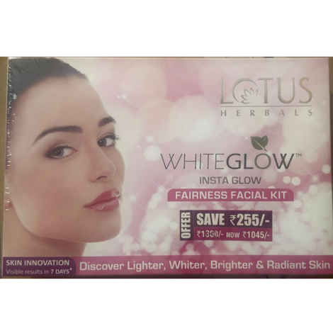 Lotus Herbals Whiteglow Insta Glow 4 in 1 Facial Kit | For Radiant Glowing Skin | Natural Ingredients | 160 gm