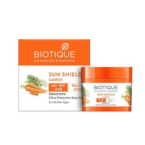 Buy Biotique Sun Shield Carrot 40+Spf Sunscreen Cream (50 gm) - Purplle