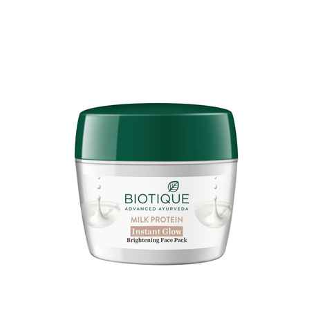 Buy Biotique Milk Protein Instant Glow Brightening Face Pack 175 gm Eco Jar - Purplle