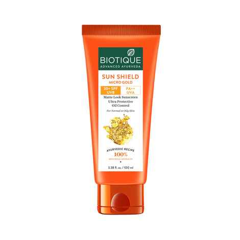 Buy Biotique Bio Micro Gold Matte Cream Sun shield SPF 30 (100 ml) - Purplle
