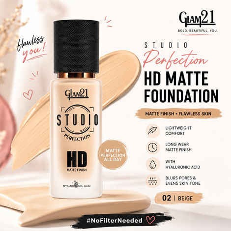 Buy Glam 21 Studio Perfection HD Matte Foundation-Beige (30 ml) - Purplle