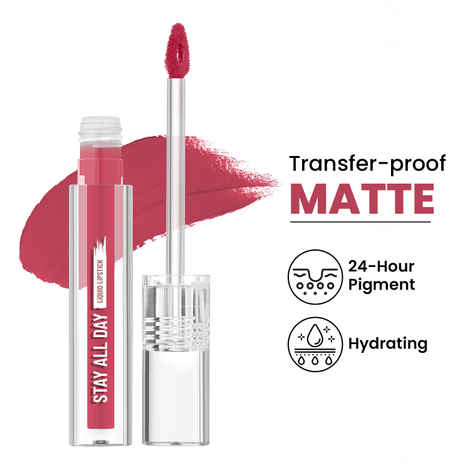 Buy Swiss Beauty Stay All Day Liquid Lipstick- 17 Modest red 2 gm - Purplle