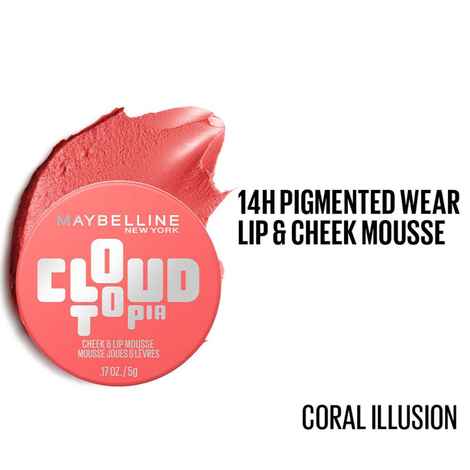 Buy Maybelline Cloudtopia Cheek & Lip Mousse Blush | Lightweight, Pigmented Mousse in Coral Illusion, 5 gm - Purplle