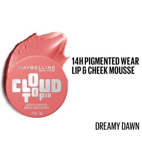 Buy Maybelline Cloudtopia Cheek & Lip Mousse Blush | Lightweight, Pigmented Mousse in Dreamy Dawn, 5 gm - Purplle