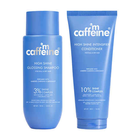 Buy mCaffeine Glass Hair Wash Duo | Glossy Shampoo + Conditioner | New Shine Complex for Shiny Hair & 48Hr Frizz Control | Long Lasting Luxury Fragrance - Combo of 2 - Purplle