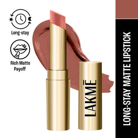 Buy LAKME Bejewel 3D Matte Slim Bullet Lipstick, with Vitamin E, for Hydrated Lips- Nude Bae- 3.4 gm - Purplle