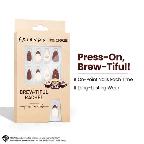 Buy Swiss Beauty Craze Brew-Tiful Rachel Press On Nails | High-Quality | Pack of 24 Nails | Reusable | Easy To Use - Purplle