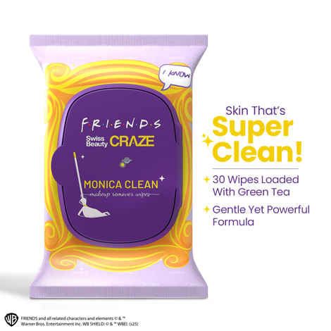 Buy Swiss Beauty Craze Monica Clean Makeup Remover Wipes | Clean & Fresh| 30 Pieces - Purplle
