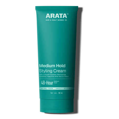 Buy Arata Natural Styling & Hold Hair Cream With Organic Flaxseed & Olive Oil | All-Natural, Vegan & Cruelty-Free | Styling & Hair Growth Formula For Men & Women (50 gm) - Purplle