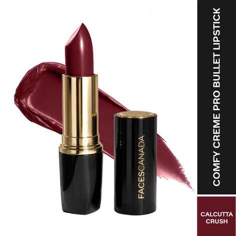 Buy FACES CANADA Comfy Creme Pro Bullet Lipstick - Calcutta Crush, 3.6 gm | Lightweight Formula | Glossy Creamy Finish | Buildable Color | Smooth Glide | Comfortable Wear | Tea Tree Oil & Vitamin E Infused - Purplle