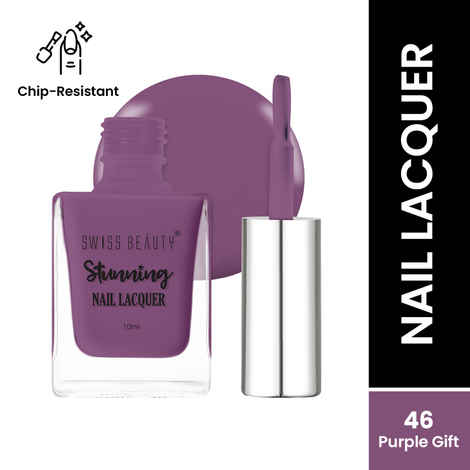 Buy Swiss Beauty Stunning Nail Lacquer 46 Purple Gift (10 ml) - Purplle