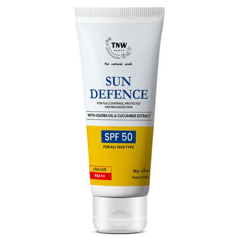 Buy TNW The Natural Wash Sun Defence Spf 50 Cream With Jojoba And Cucumber Extract (50 gm) - Purplle