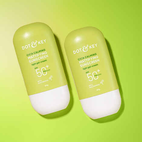 Buy Dot & Key CICA Claming Mattifying Sunscreen with SPF 50 PA+++ with Niacinamide | Face Sunscreen for Oily, Acne Prone & Sensitive Skin | 80 gm - Pack of 2 - Purplle