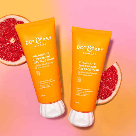 Buy Dot & Key Vitamin C + E Super Bright Gel Face Wash with Blood Orange & Niacinamide | 175 ml - Pack of 2 - Purplle