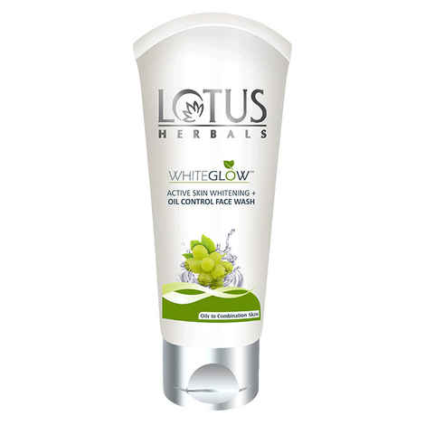 Buy Lotus Herbals Whiteglow Active Skin Whitening & Oil Control Face Wash | With Green Tea Extract | Brightens Skin | For All Skin Types | 50g - Purplle