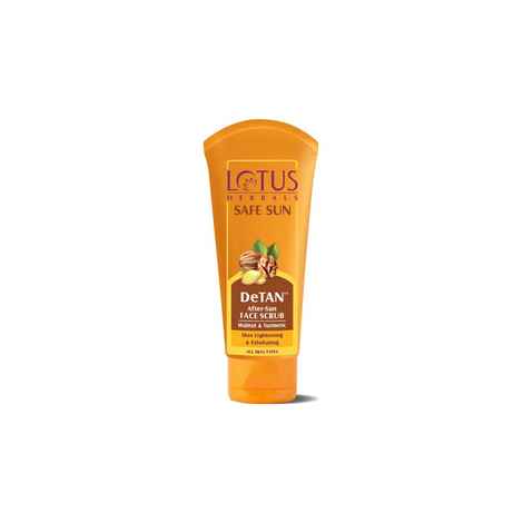 Buy Lotus Herbals Safe Sun DeTAN After-Sun Face Scrub | Walnut & Turmeric | All Skin Types | 100g - Purplle