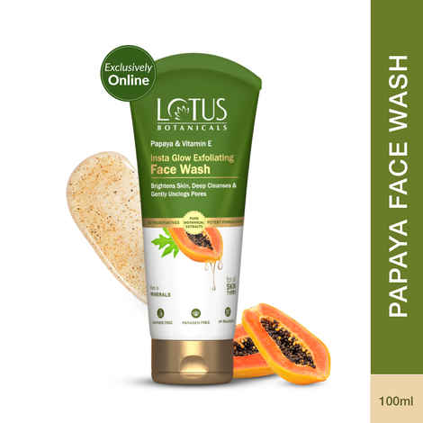 Buy Lotus Botanicals Papaya & Vitamin E Insta Glow Exfoliating Face Wash - 100 ml - Purplle